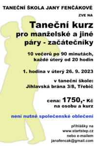 Přečtete si více ze článku Taneční kurz pro manželské a jiné páry – začátečníci