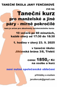 Přečtete si více ze článku Taneční kurz pro manželské a jiné páry – mírně pokročilí