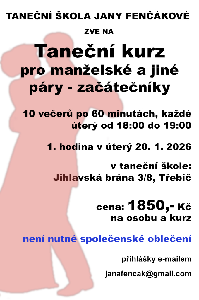 Přečtete si více ze článku Taneční kurz pro manželské a jiné páry – začátečníci