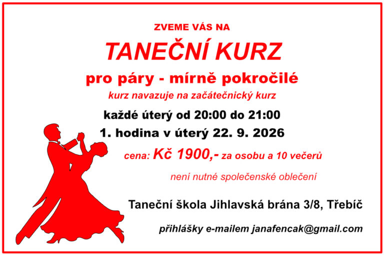 Přečtete si více ze článku Taneční kurz pro páry – mírně pokročilé
