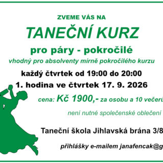 Taneční kurz pro páry – pokročilé